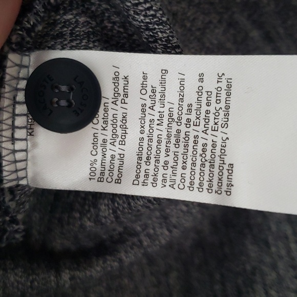 Lacoste Men Rugby Polo Shirt Medium Navy Blue Mouline Cotton Long Sleeve Preppy - Picture 9 of 13